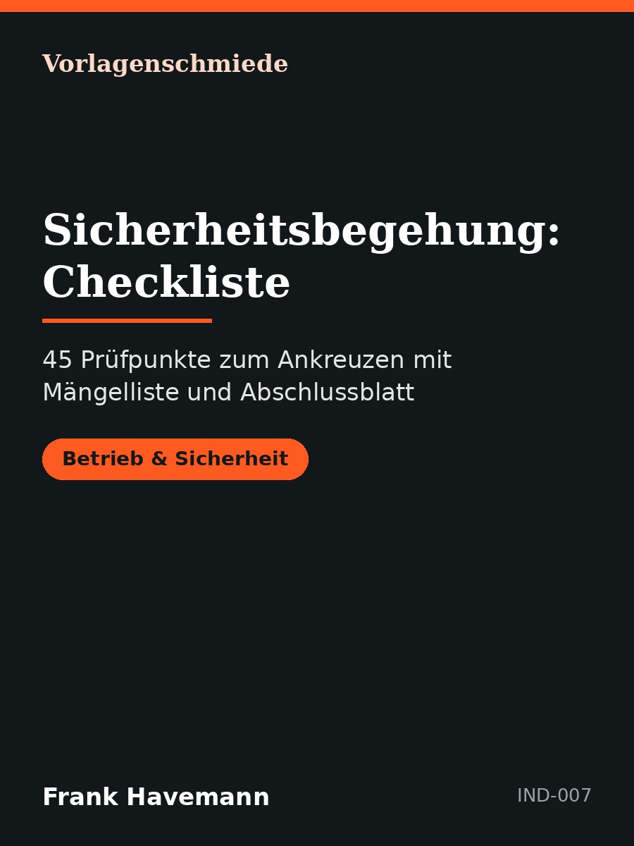 Sicherheitsbegehung: Checkliste