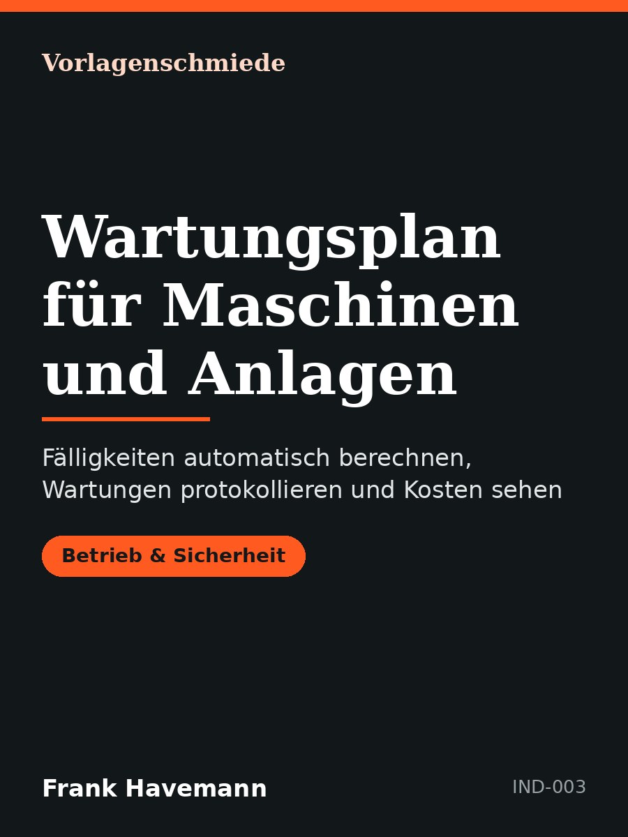 Wartungsplan für Maschinen und Anlagen