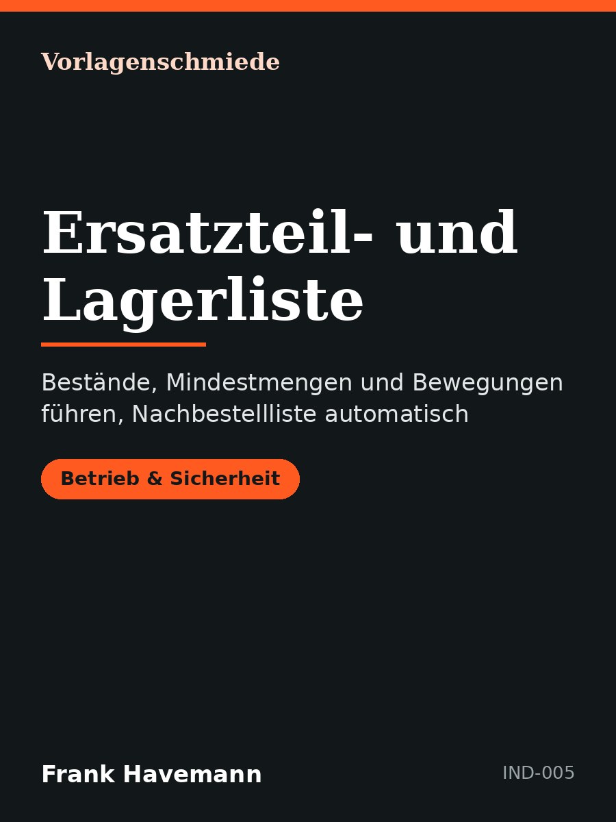 Ersatzteil- und Lagerliste