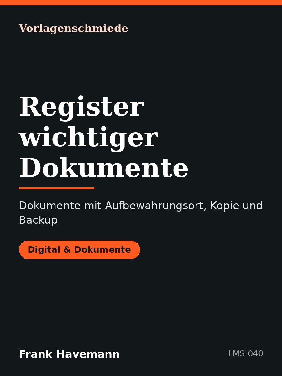 Register wichtiger Dokumente