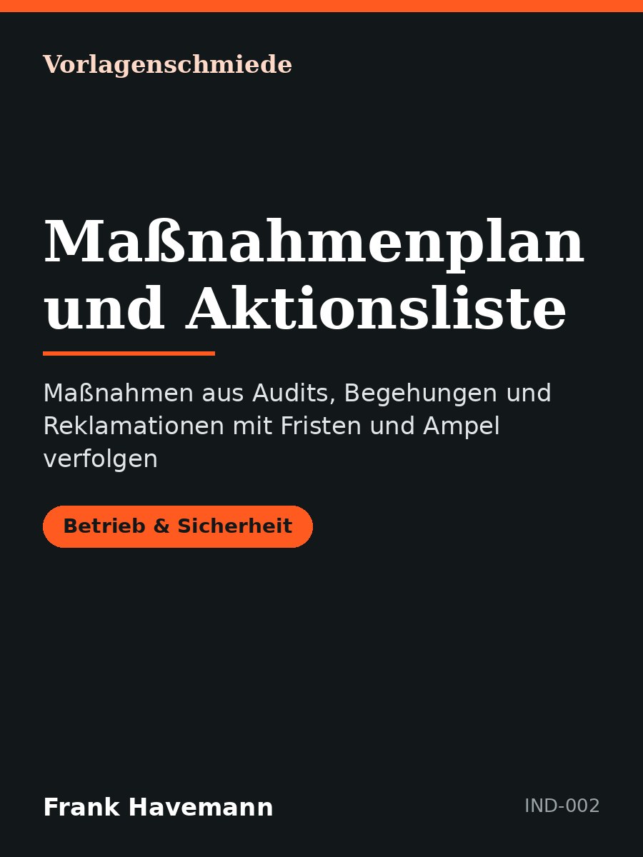 Maßnahmenplan und Aktionsliste